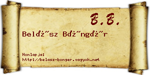 Belász Böngér névjegykártya